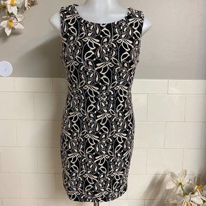 Woman Sleeveless Floral Bodycon Dress Size 4
